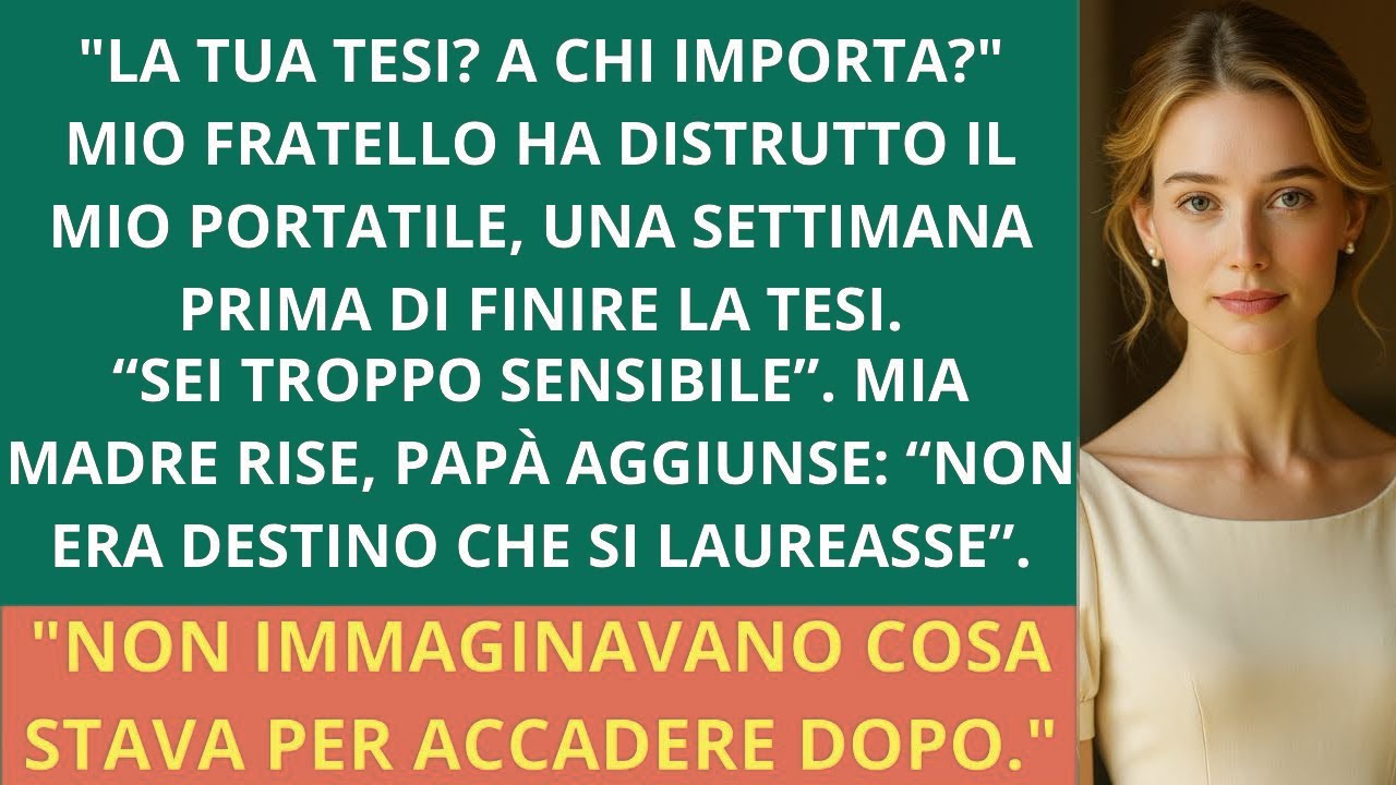 Mio fratello distrusse il mio PC prima della tesi. I miei genitori¿ Si misero a ridere