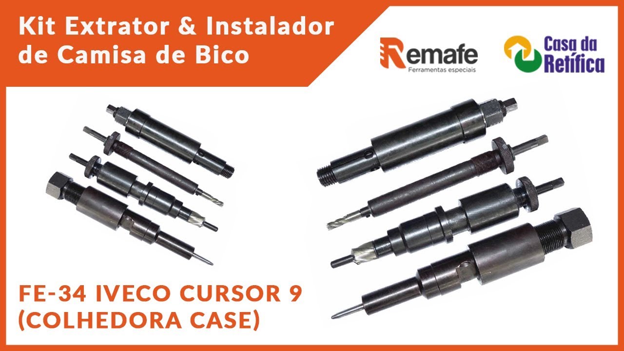 FE-34 Iveco Cursor 9 (Colhedora CASE) | Kit Extrator e Instalador de Camisa de Bico
