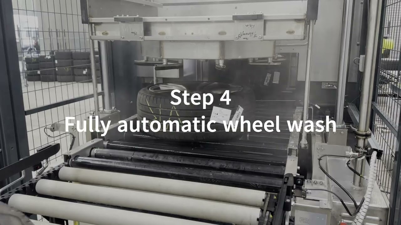 TireTech TW200 fully automated  wheel wash system and FleetScan test station