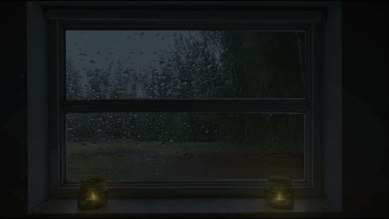 Rain on Glass Window, No Thunder - 1 hour rain sounds for sleep, study and relax