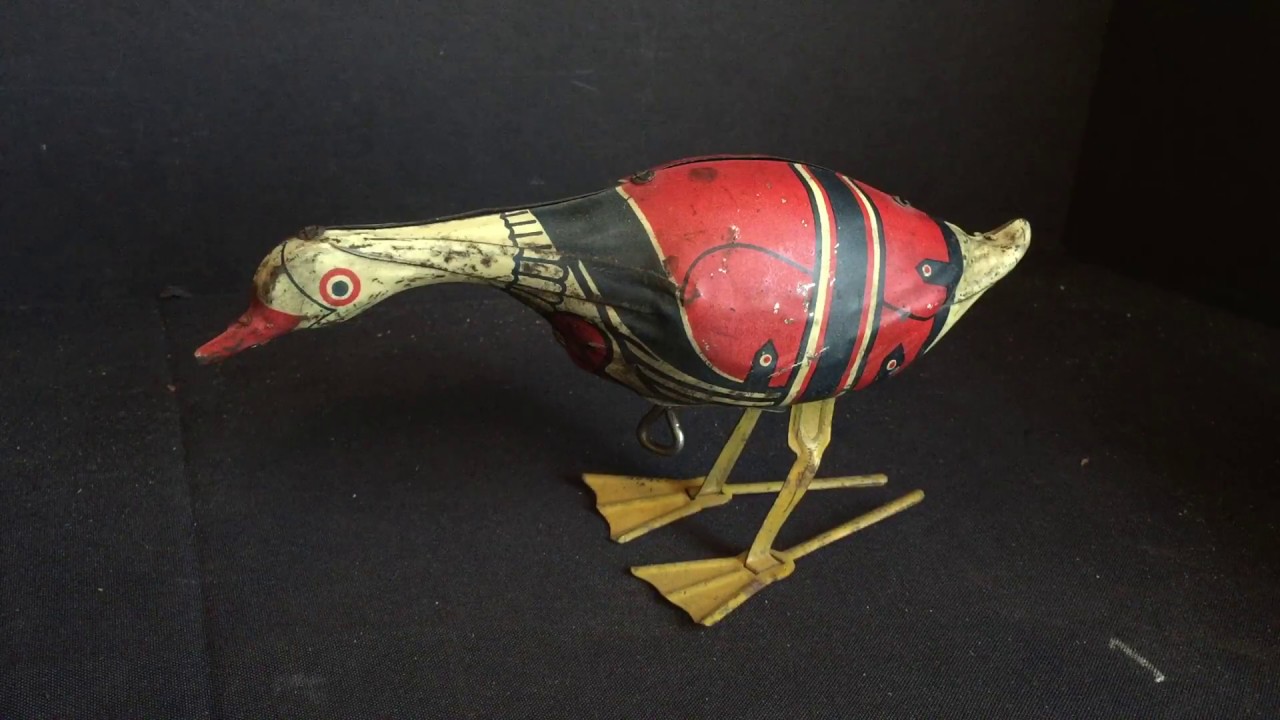 Goble the Gobbling Goose Antique Tin Windup Toy - Girard c. 1920s