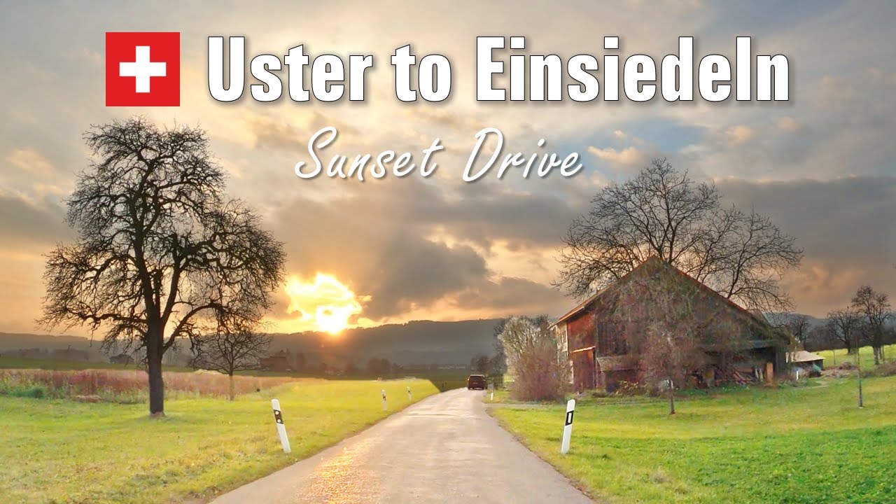 Uster to Einsiedeln • Mystic sunset and fog drive 🌫 Driving in Switzerland 🇨🇭 [4K]