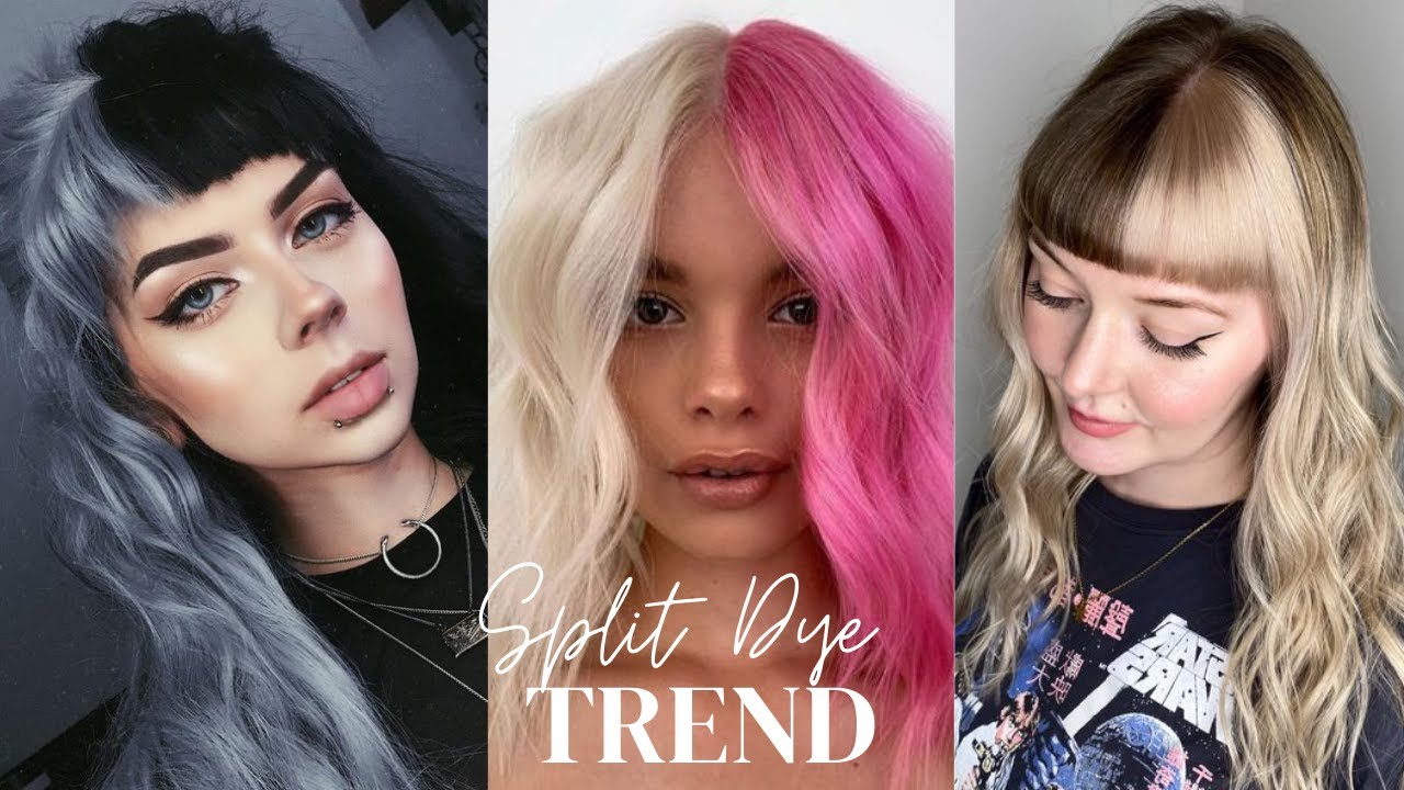 Girls Trying Split Dye Hair Trend #tiktokhairtrends