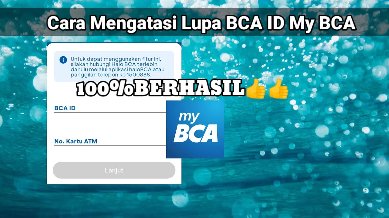 Cara Mengatasi Lupa BCA id My BCA 