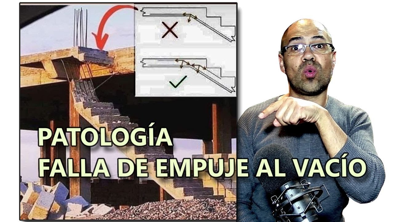 Falla por empuje al vacío en escalera de hormigón armado
