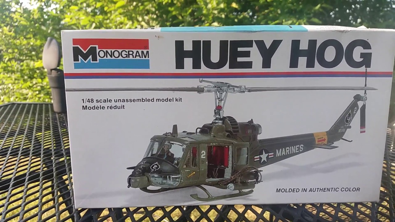 Monogram 1/48 UH-1C Huey Hog unboxing