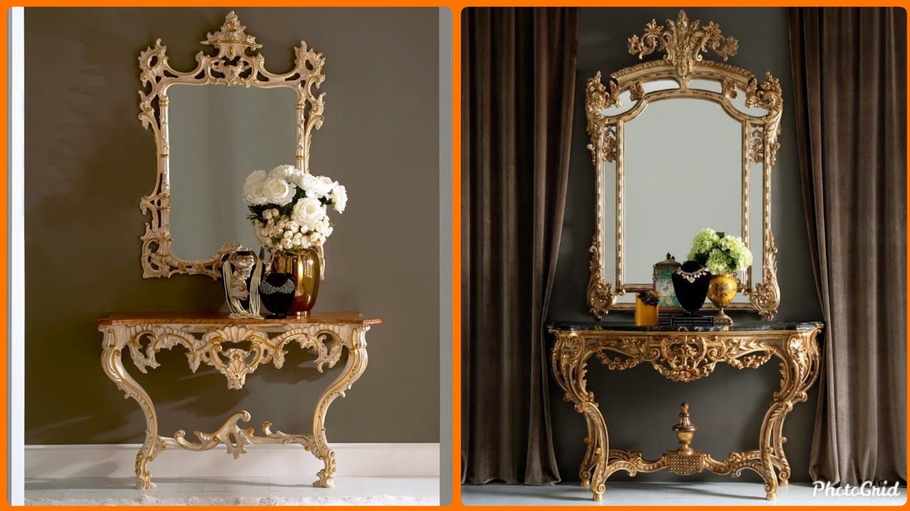 Awesome and stylish console and wall mirror set designs