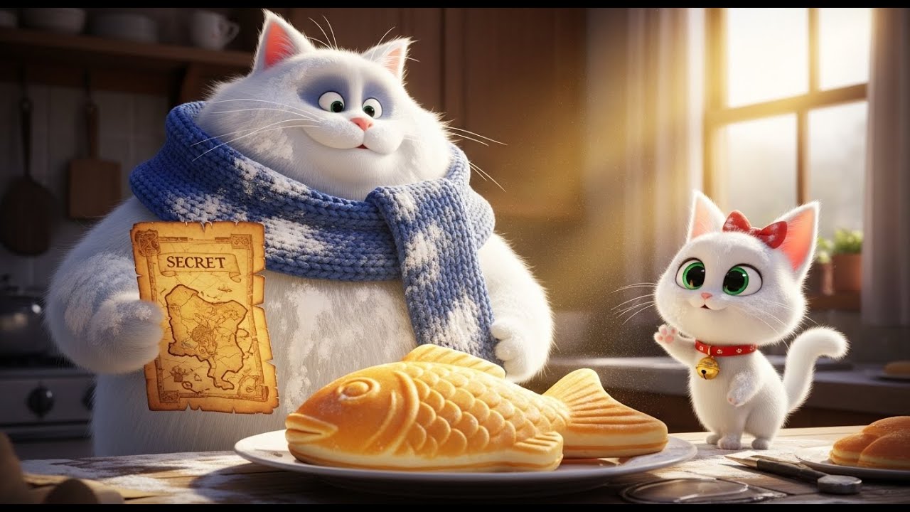 A Cute Cat Story: Papa Cat’s Flour Mess and Secret Map