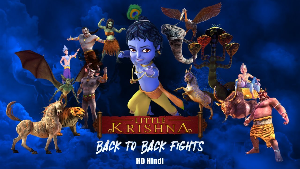 Little Krishna  Back to Back Fights with Demons