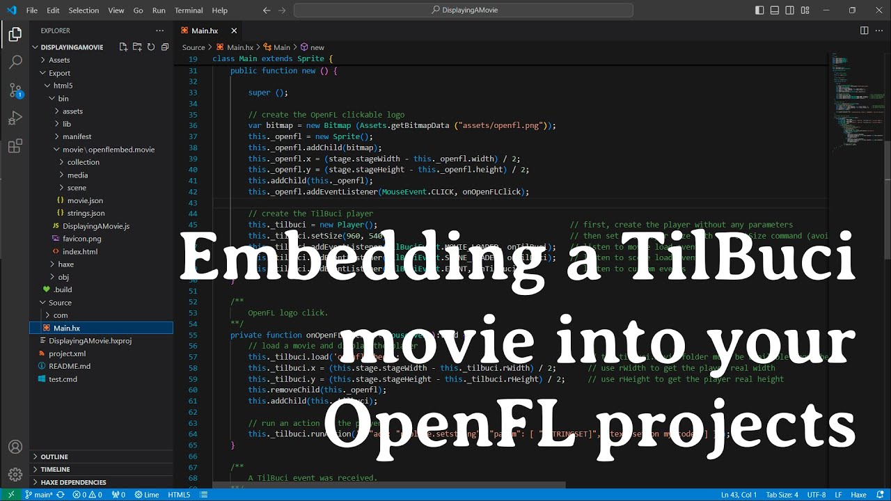 Embedding a TilBuci movie into your OpenFL projects