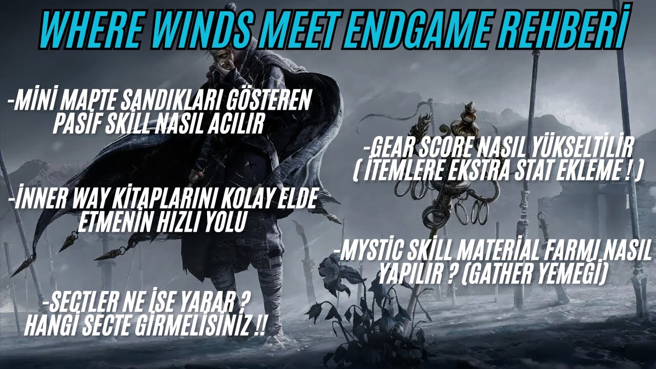 Where Winds Meet Endgame Rehberi / Gear Score Yükseltme / Sandıkları Minimapte Gösteren Skill !!