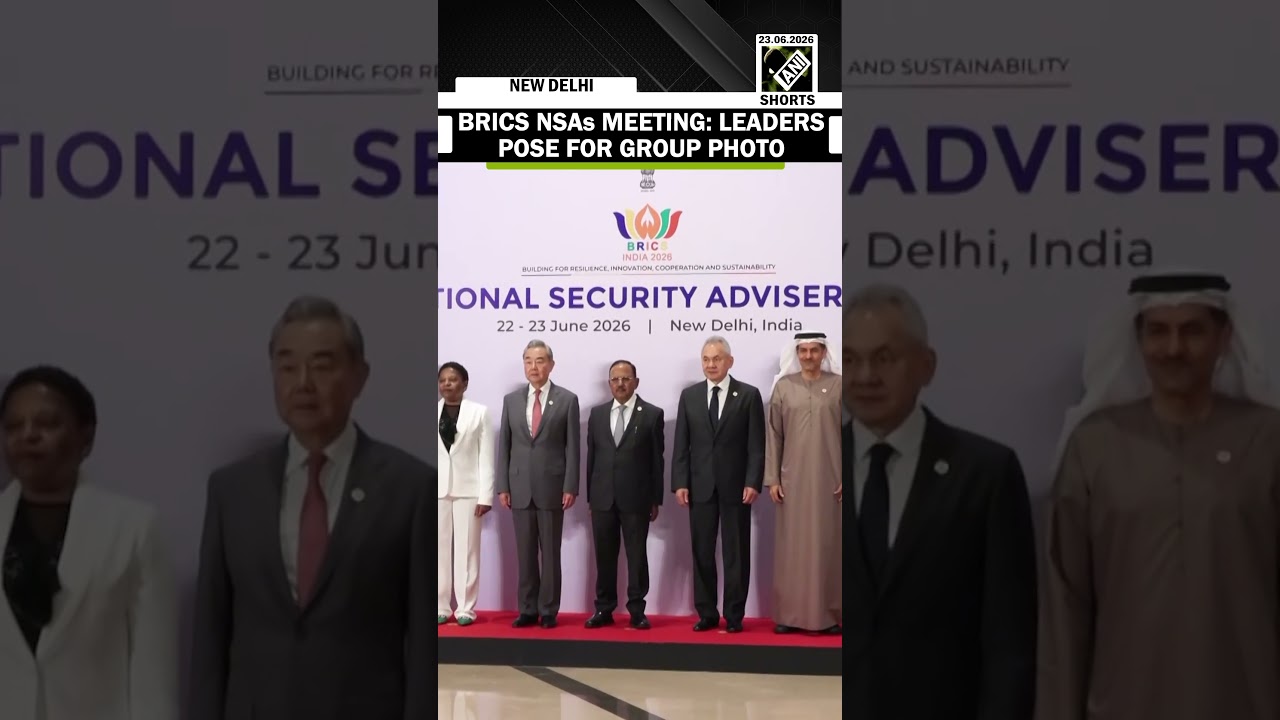 Watch! Leaders pose for a group photograph at the 16th BRICS National Security Advisers' Meeting