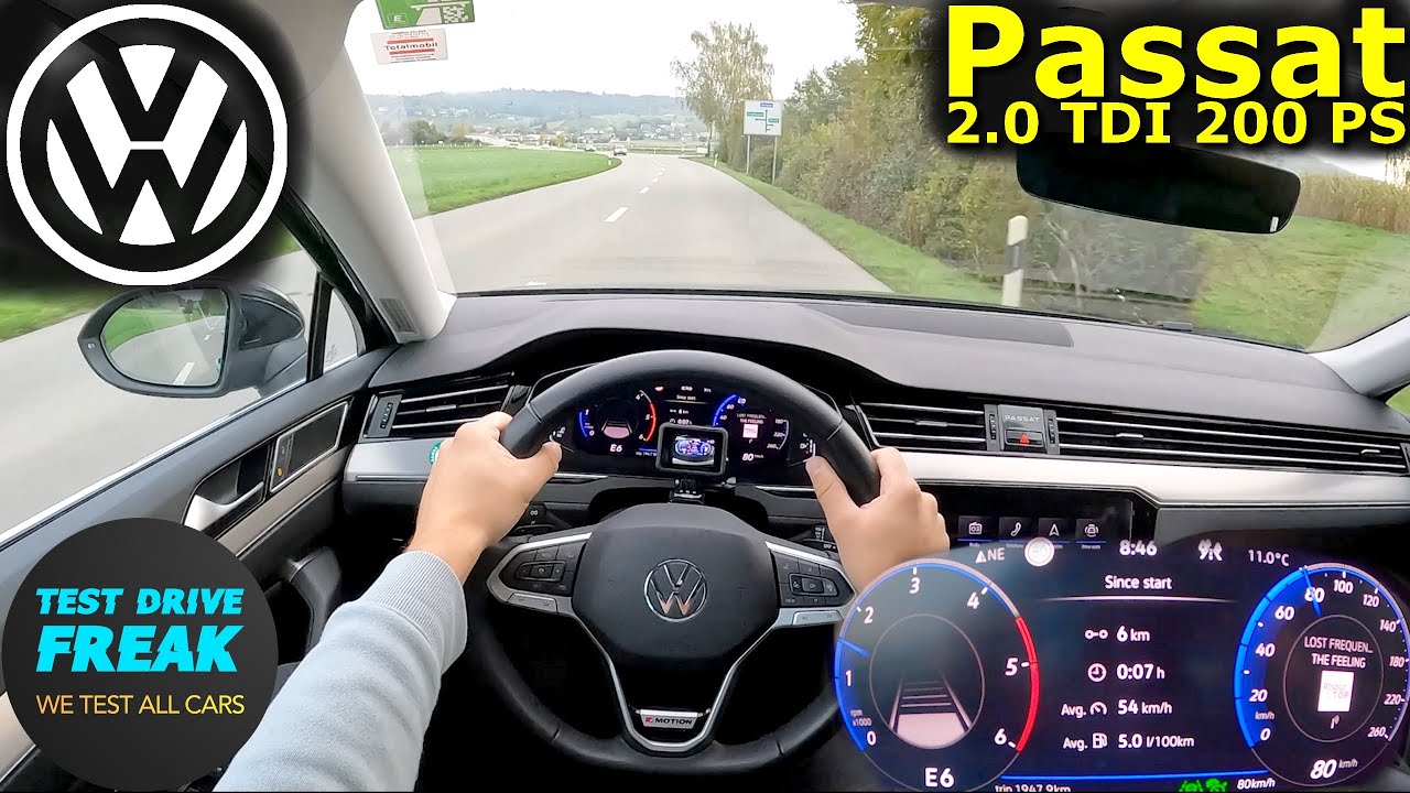 2023 Volkswagen Passat 2.0 TDI Variant 4Motion 200 PS COUNTRY ROAD POV with Fuel Consumption
