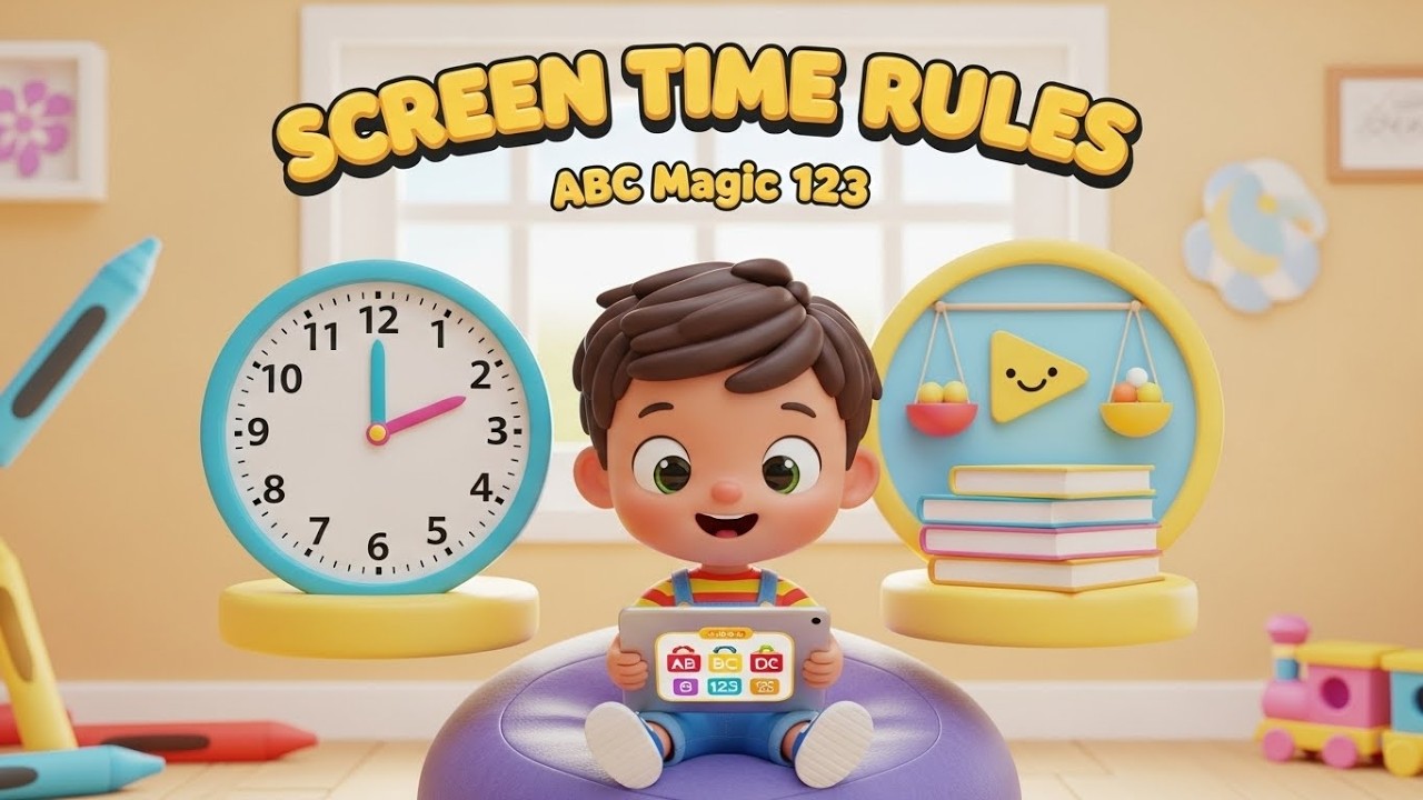 Healthy Screen Time Habits for Kids 📱⏰ | Digital Wellness | ABC Magic 123