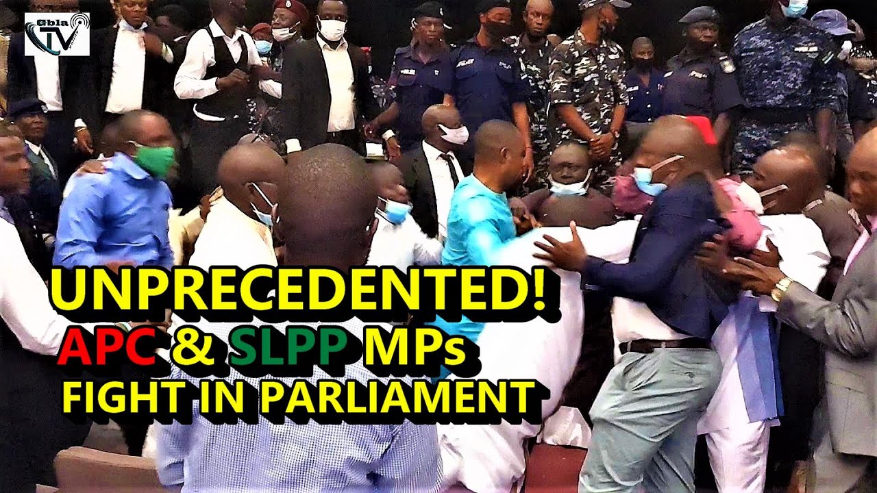 Sierra Leone Parliament Turns Battlefield - APC And SLPP MPs  Engage In  Fist Fights /Part 1/