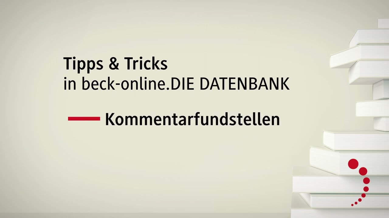 Tipps & Tricks in beck-online: Kommentarsuche