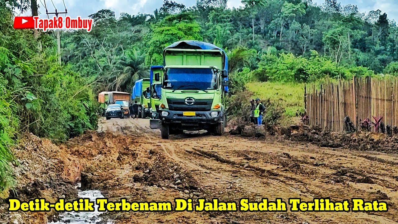 Kenak 2 Kali Truck Hino 500|| Detik-detik Terbenam Kembali