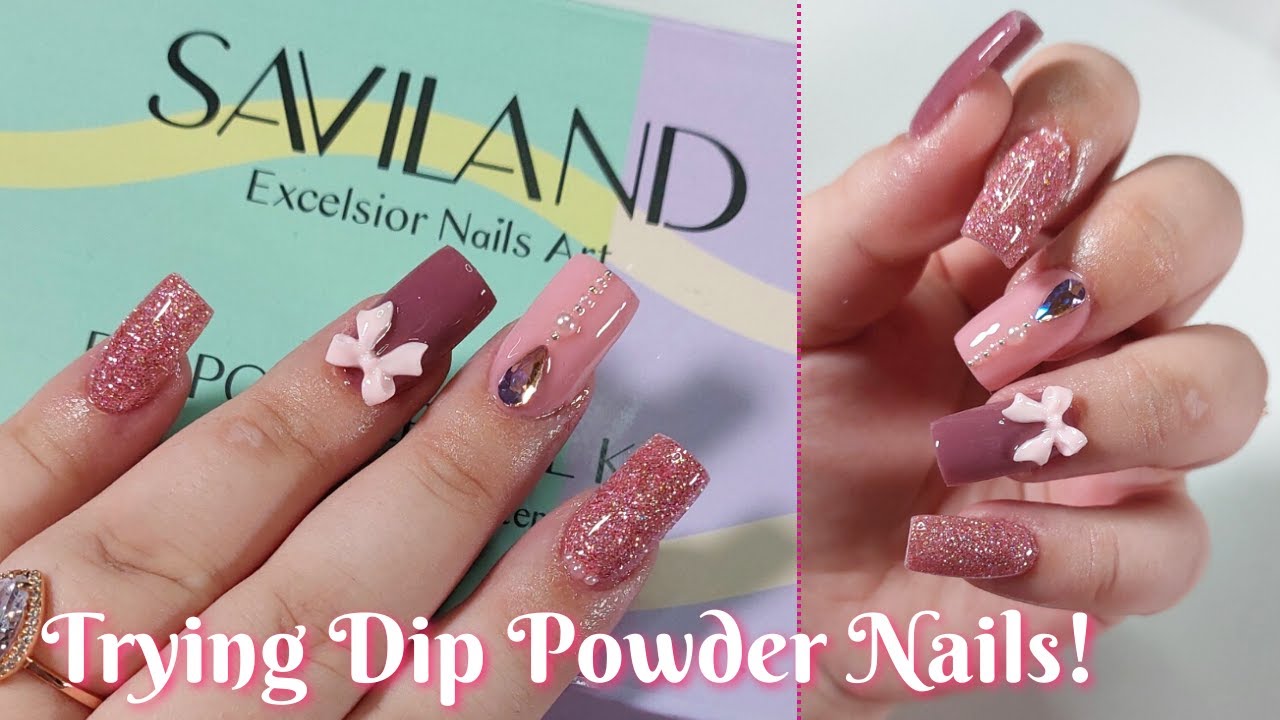 I TRIED DIP POWDER NAILS FOR THE FIRST TIME 🥰 SAVILAND DIP POWDER KIT ✨