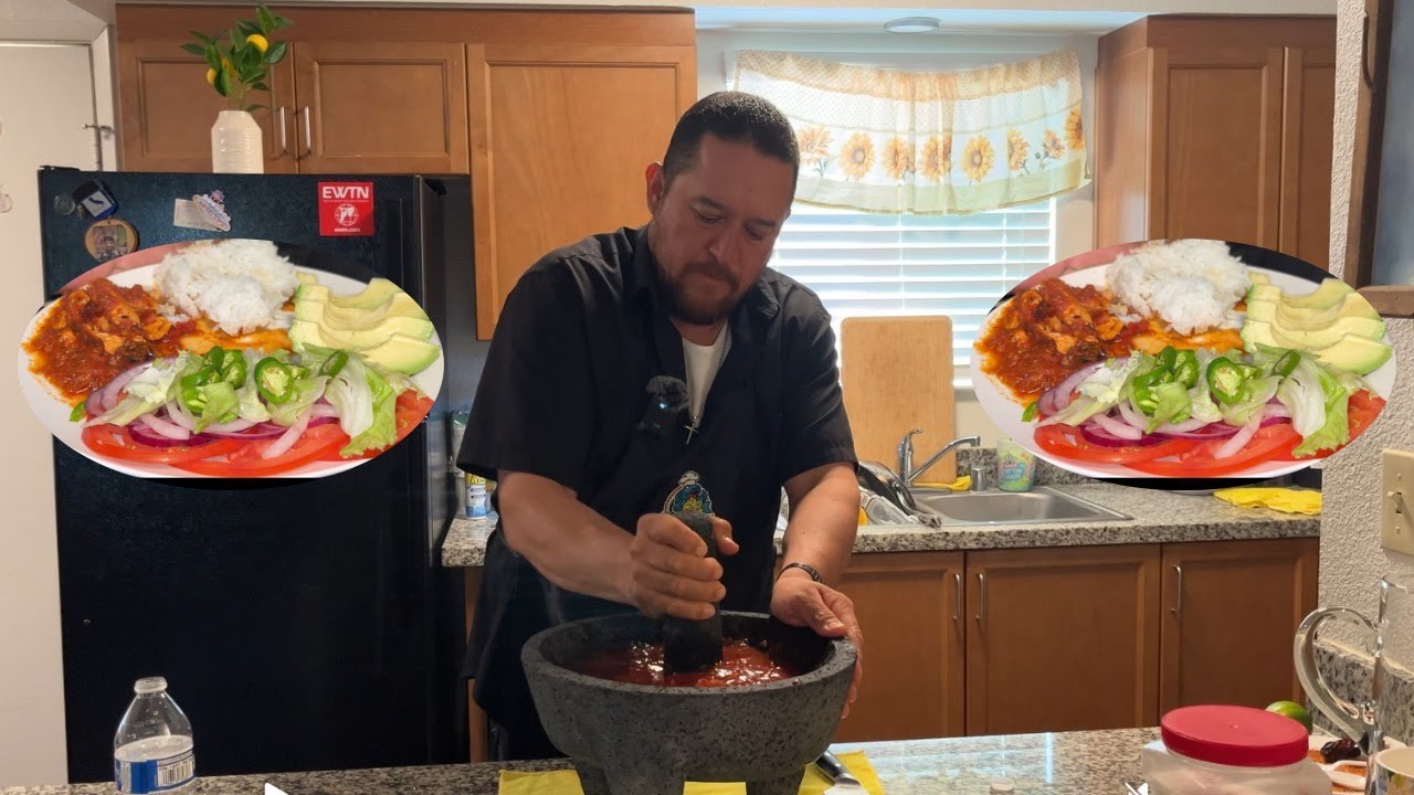 PECHUGA DE POLLO EN CHILE  DE MOLCAJETE 🍽️😉👍