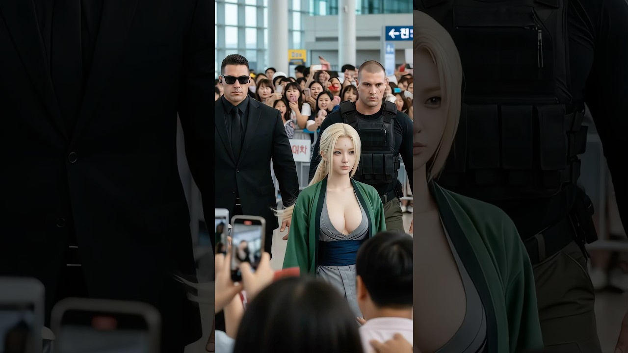 나루토 공항출국 실사화 #나루토 #ai