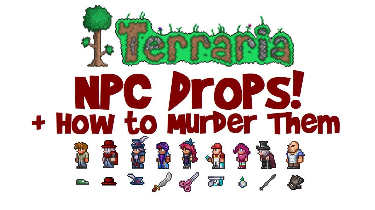 Terraria: ВСЕ предметы, оружие и добыча NPC! (Руководство по убийству NPC, кукла вуду и т. д.)