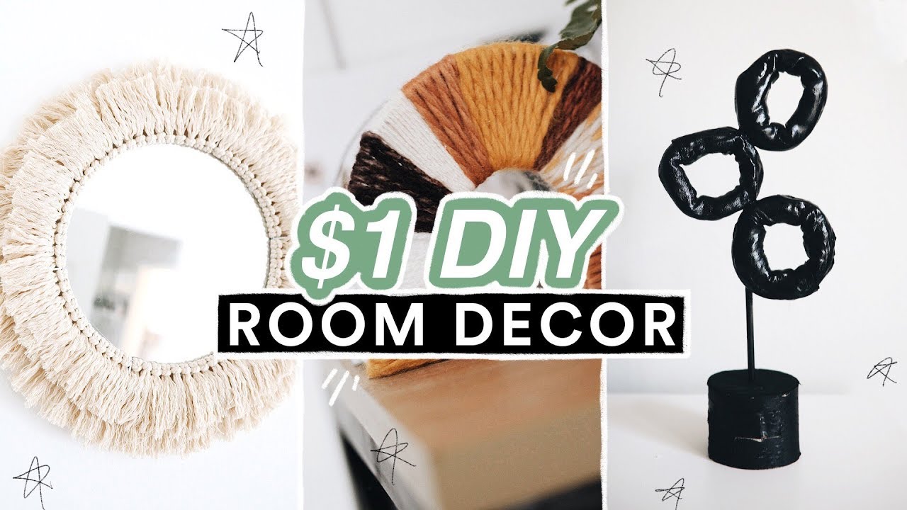 DIY $1 DOLLAR STORE ROOM DECOR - Easy, Cute + Affordable!!!
