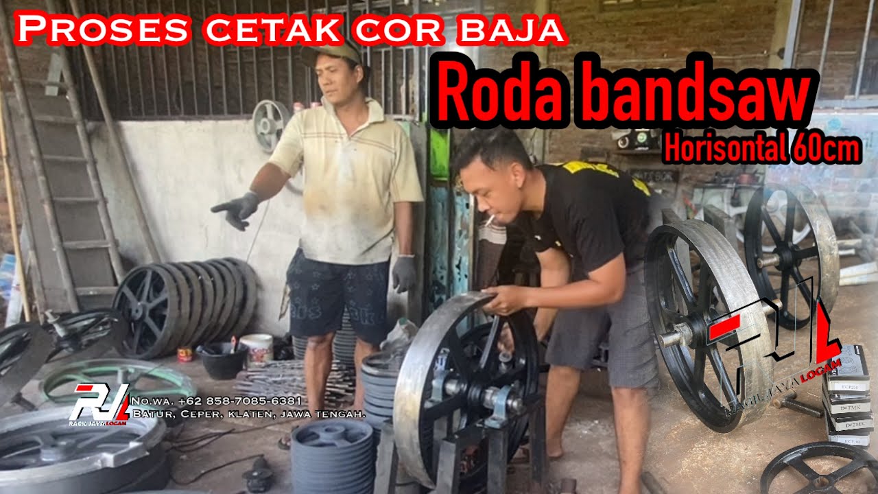 Proses Cetak Roda Bandsaw Horisontal Dari Cor Baja.