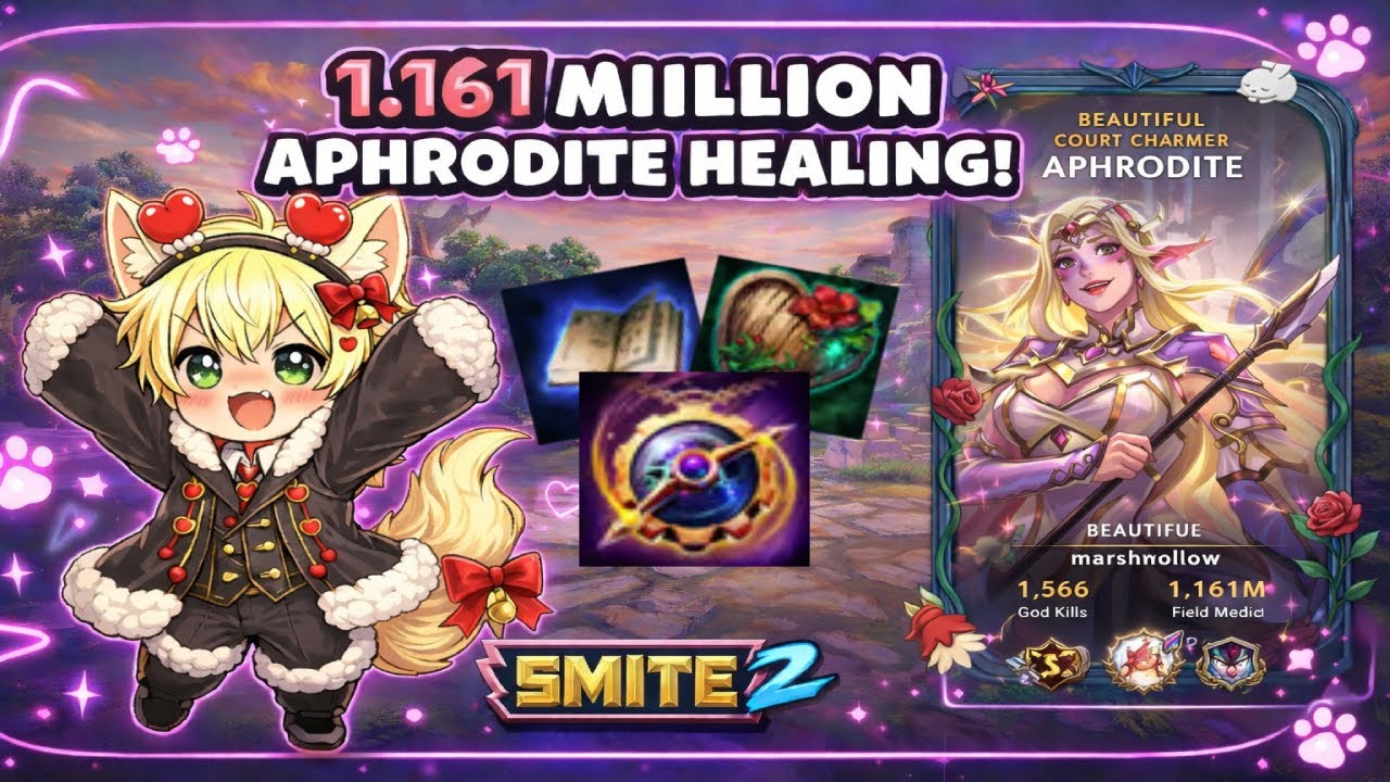 1,161,000 APHRODITE HEALING?!? - Smite 2 Gameplay