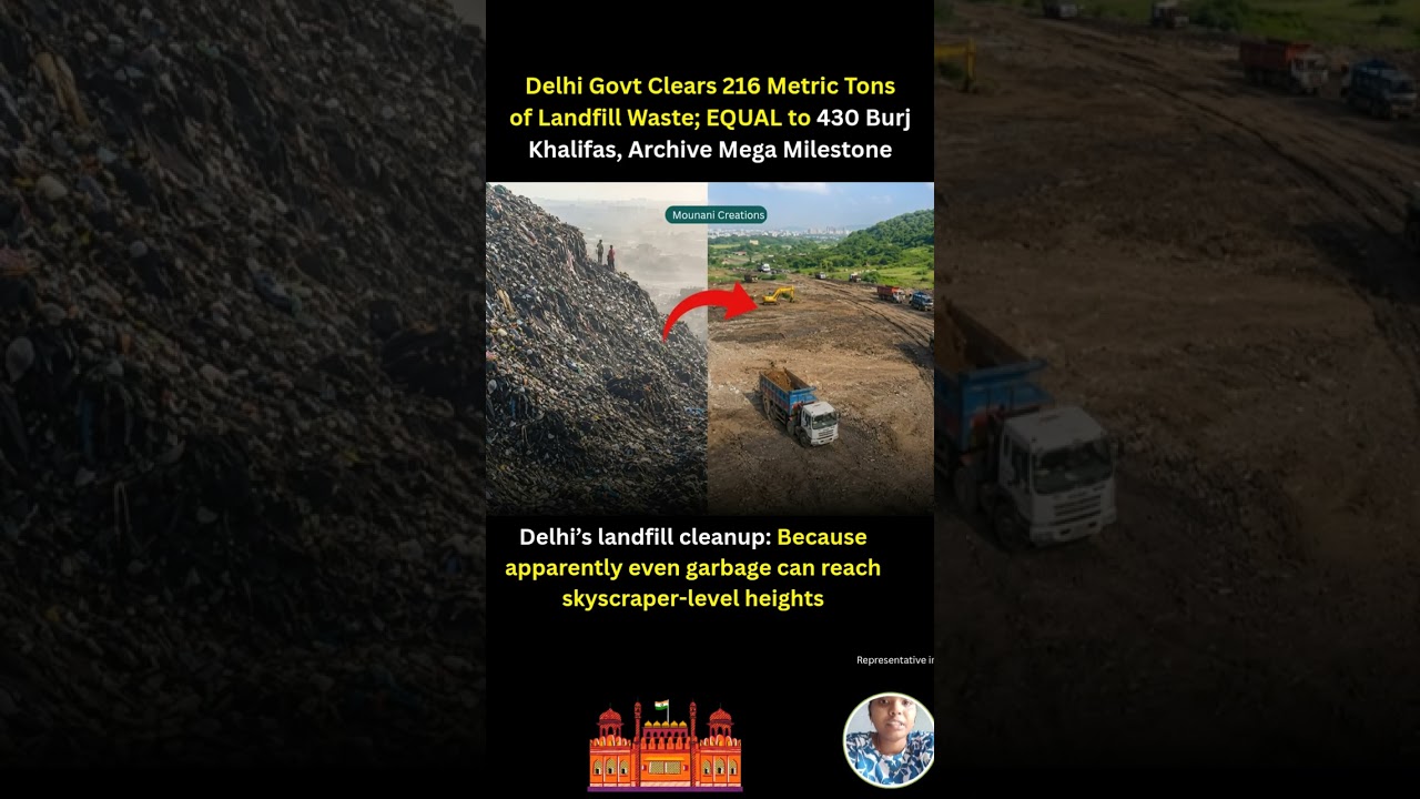 Delhi Govt Clears 216 Metric Tonsof Landfill Waste; EQUAL to 430 Burj Khalifas
