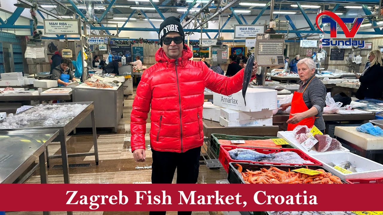 Zagreb Fish Market, Croatia is famous place to shop fish, fruits and vegetables. #tvsunday