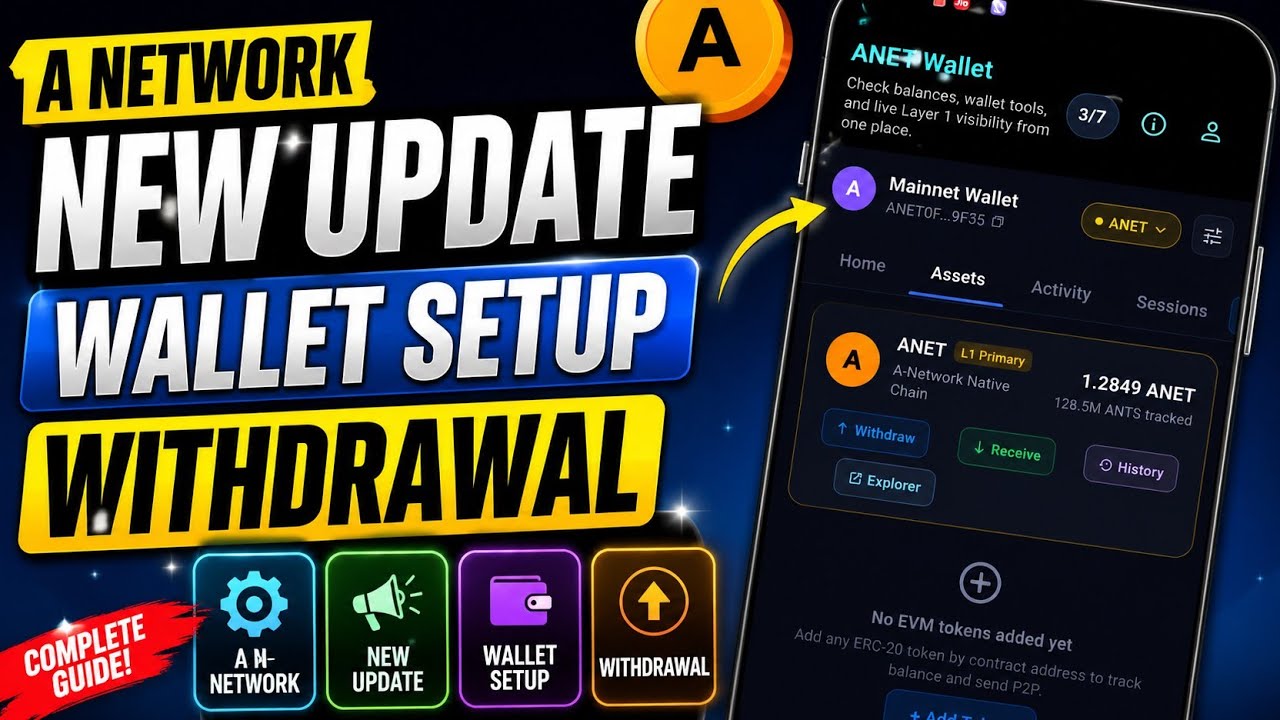 A Network wallet setup, A network mining,  A network mining update, New mining app, 