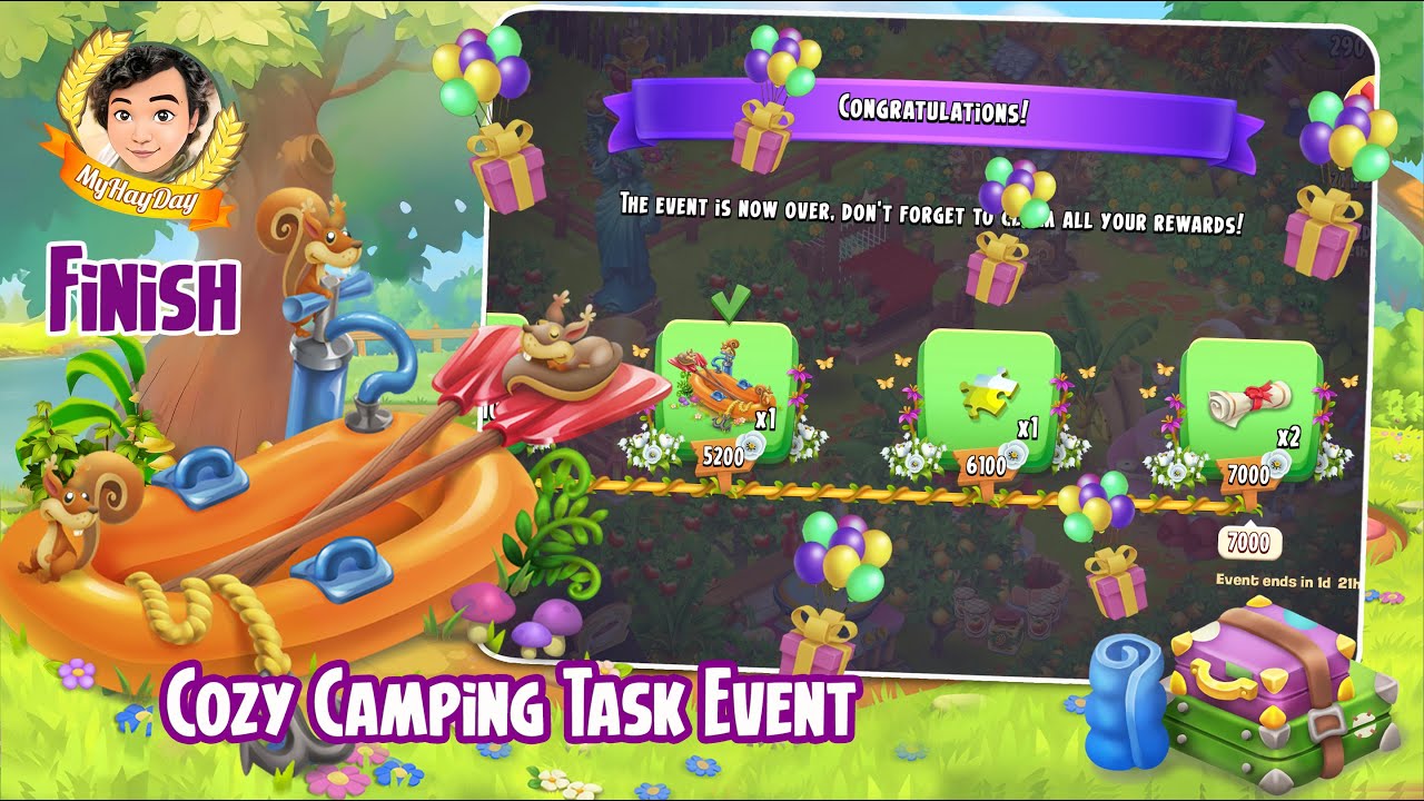 Finish Cozy Camping Task Event and Unlock 2 Decorations #hayday #supercell