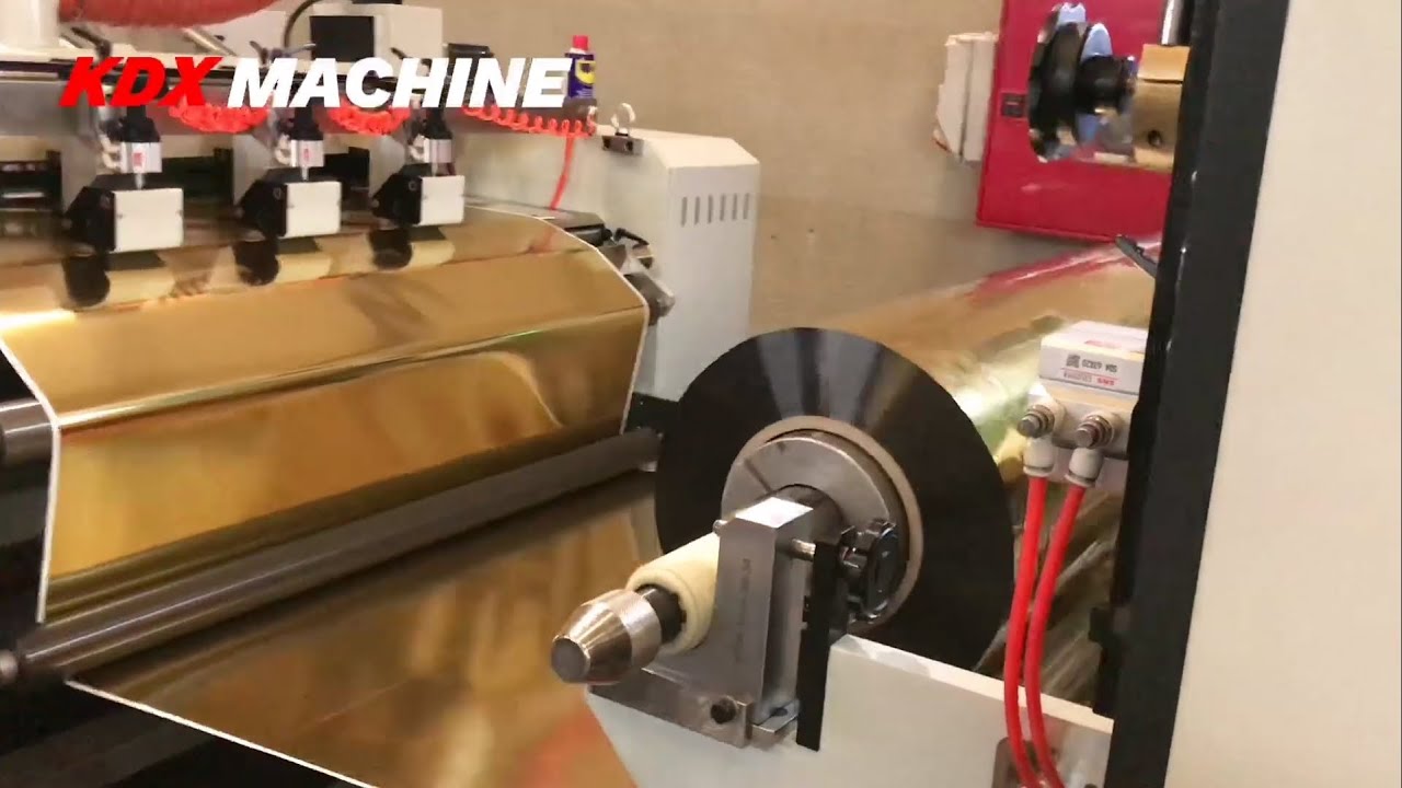 Gold film lamination, 1200x1380 big sheet #laminating plastificadora Italian hot knife KDX laminator