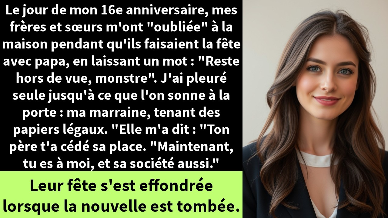 Le jour de mon 16e anniversaire, mes frères et sœurs m'ont 
