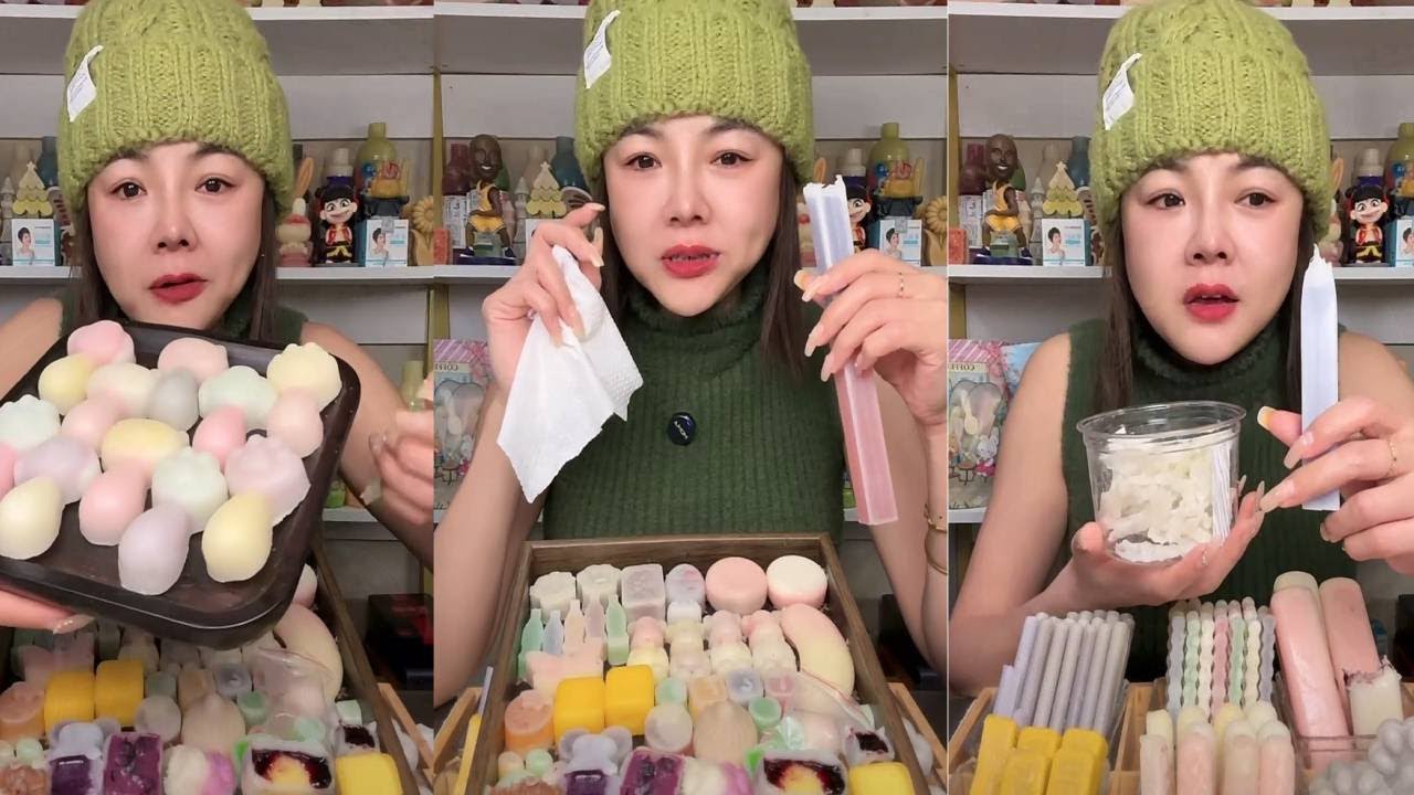 JEDZENIE WOSKOWYCH CUKIERK&Oacute;W, TAK PYSZNYCH ASMR ep3022 #faasmr #mukbang #jedzenie #cukierk&oacute;w