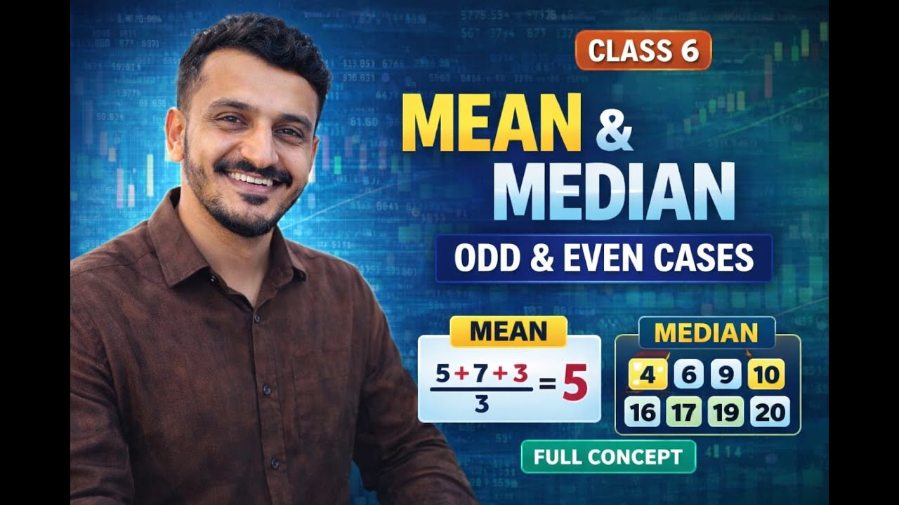 Mean & Median Explained | Class 6 Maths | Odd & Even Cases