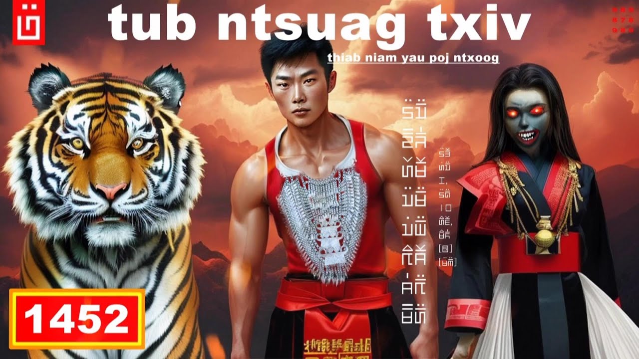 dab hais hmoob - 1452 - tub ntsuag txiv thiab niam yau poj ntxoog, พ่อและภรรยาผี, Father and wife.