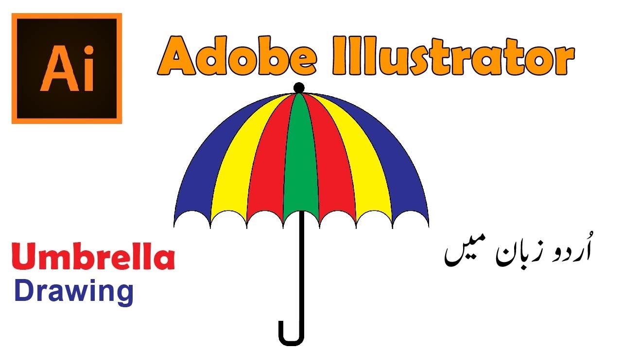Graphics Designing Course Adobe Illustrator Class 6  Umbrella Drawing by Sky Graphics