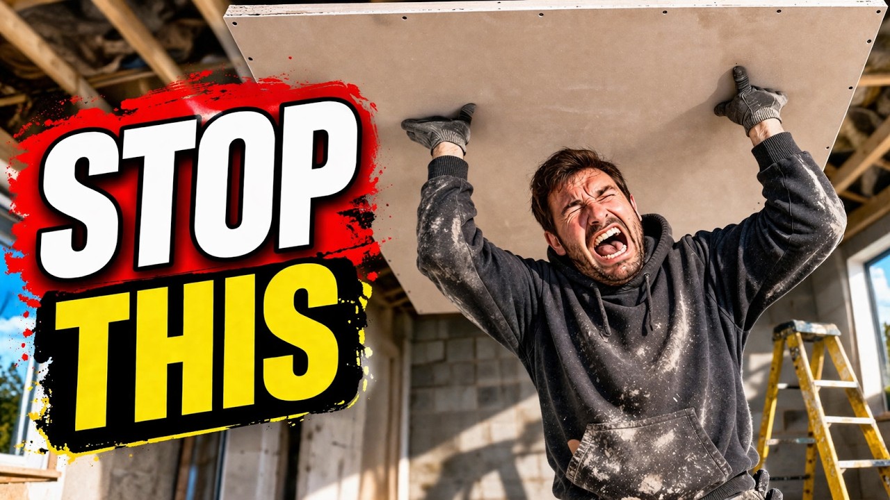 Overboard Ceilings The EASY WAY!  Plasterboard Lifter Is A Game CHANGER!