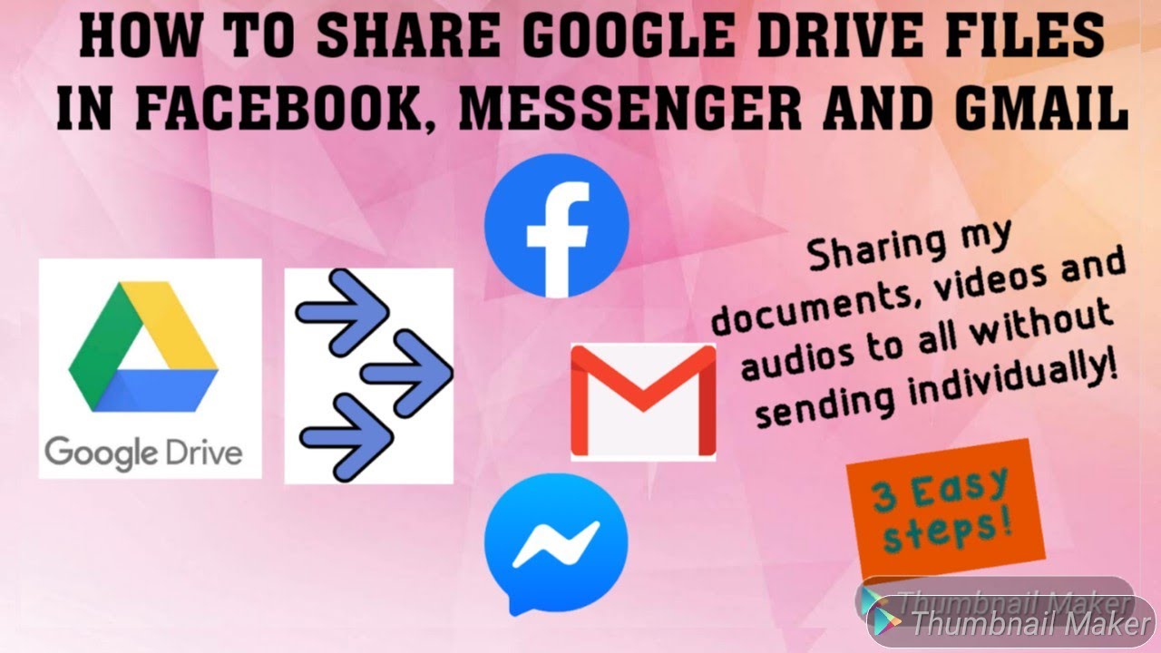 HOW TO SHARE GOOGLE DRIVE FILES IN FACEBOOK,MESSENGER AND GMAIL (3 EASY STEPS)