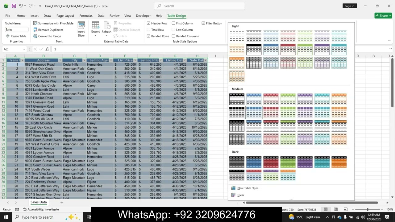 Exp25_Excel_Ch04_ML2_Riverwood_Realty | Exp25_Excel_Ch04_ML2_Homes.xlsx