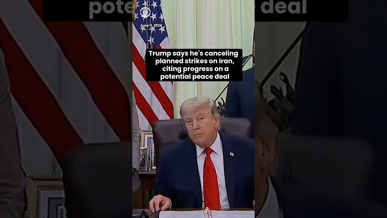Trump says he's canceling planned strikes on Iran, citing progress on potential peace deal #shorts