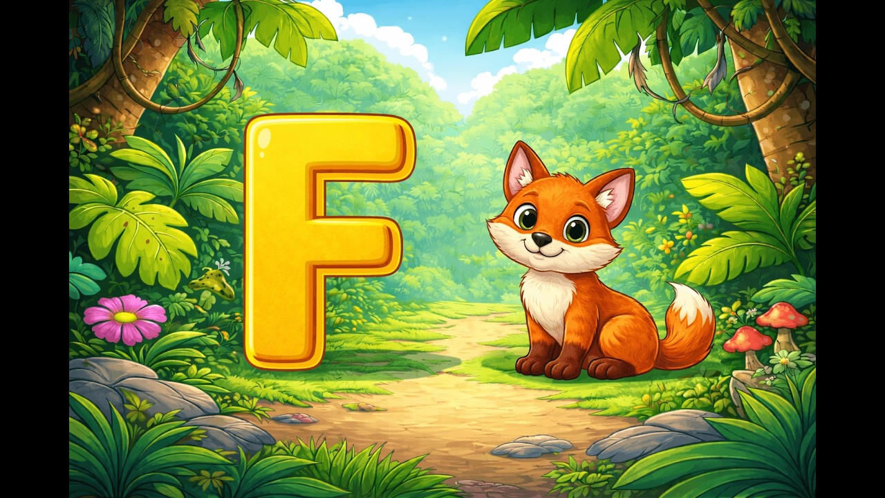 F is for Fox – Alphabet Song | Learn Letters & Animals for Kids