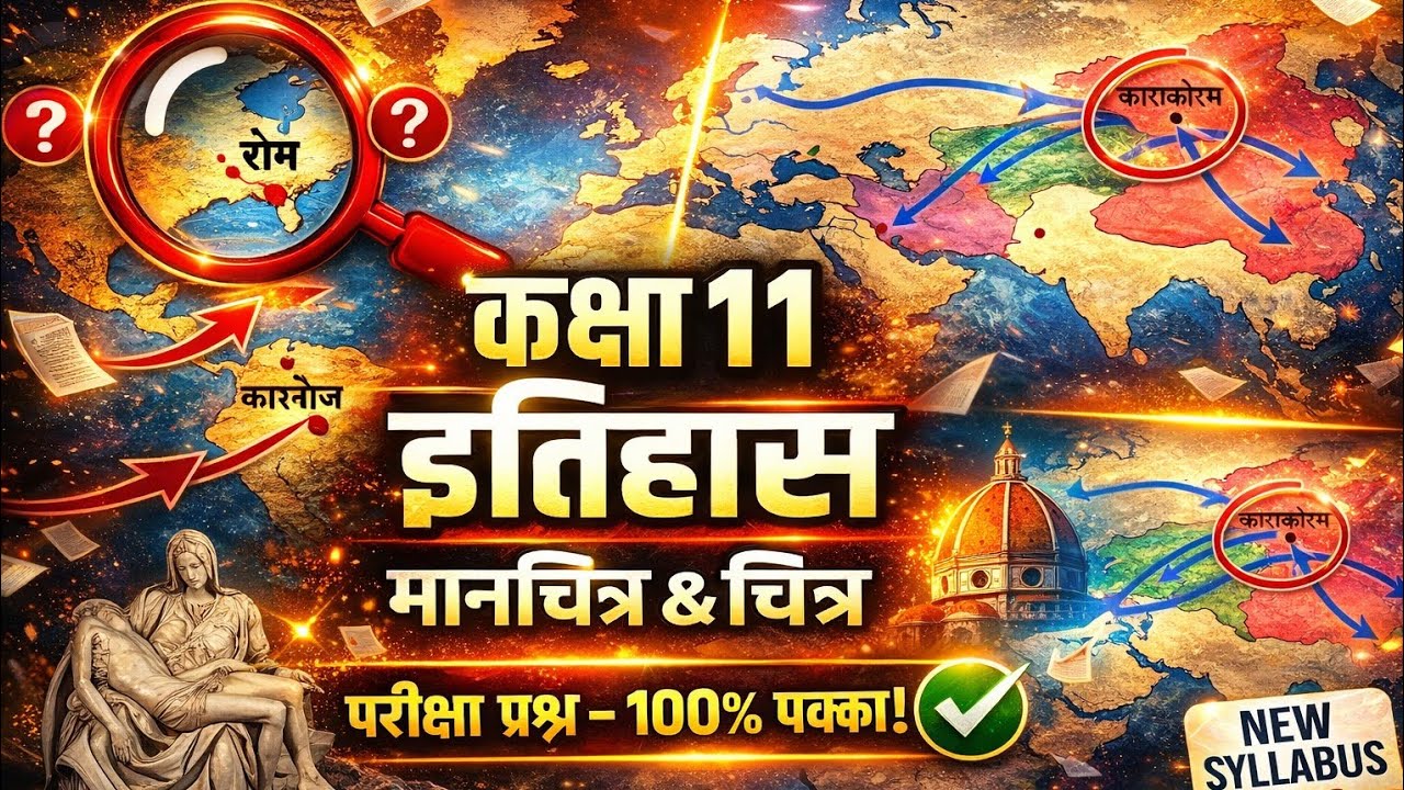 कक्षा 11 इतिहास: महत्वपूर्ण मानचित्र और चित्र (Map Work) | Class 11 History Exam 2026 #class11