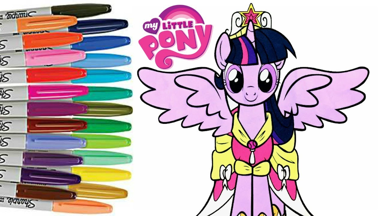 My Little Pony Coloring Book Page Twilight Sparkle Coronation Dress MLP Colouring
