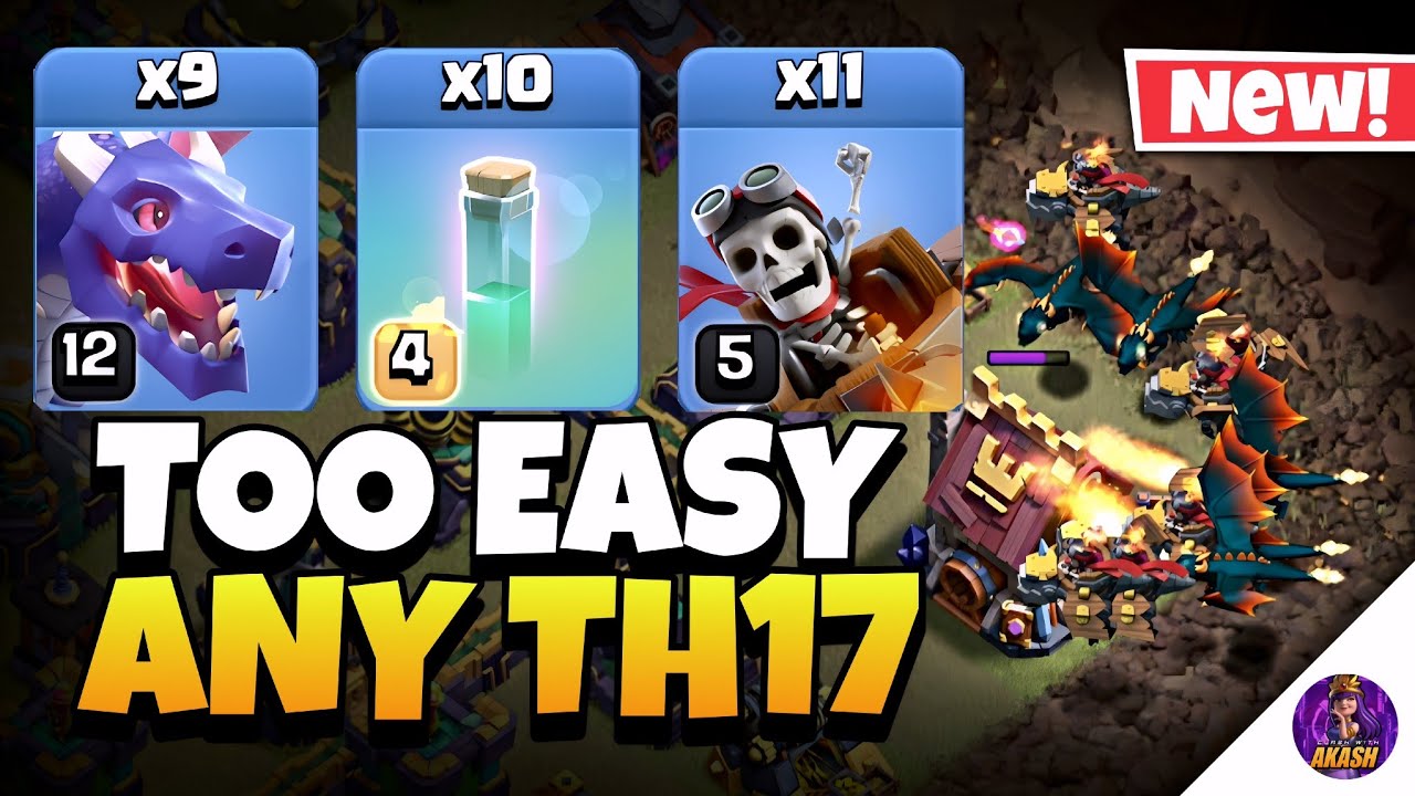 NEW META TH17 Dragon Rider Attack is INSANE | Best TH17 Attack Strategy in Clash of Clans