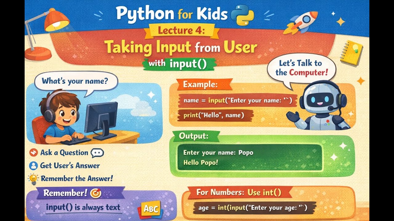 Python for Kids 🐍 | Lecture 3 | Variables Explained with Fun Examples 📦#python
