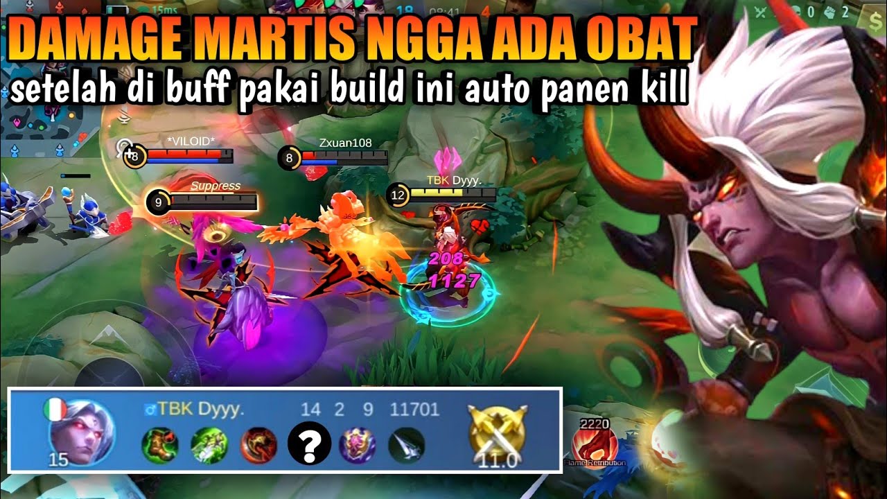 PERDANA MARTIS FULL TIM🔥PAKAI BUILD ATTACK SPEED+DAMAGE | Build Martis Terbaru 2022