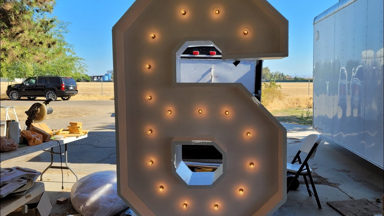 Como hacer numero gigante 6 con luces para @jessicadecora.rentademobil1652  marquee # 6 DIY