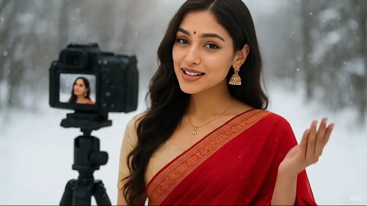First vlog in snow ❄️।। Saree wear snow